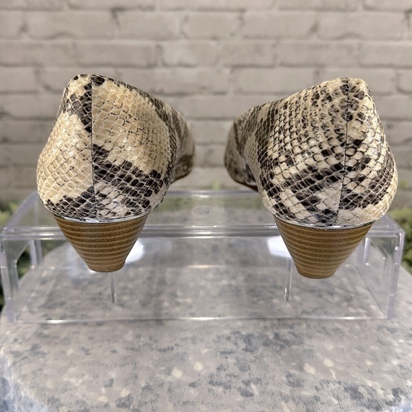 Alfani Step’nFlex Cammi Faux Snakeskin Ivory & Gray PeepToe Wedges WMS 9M✨VGUC✨ - Picture 7 of 12